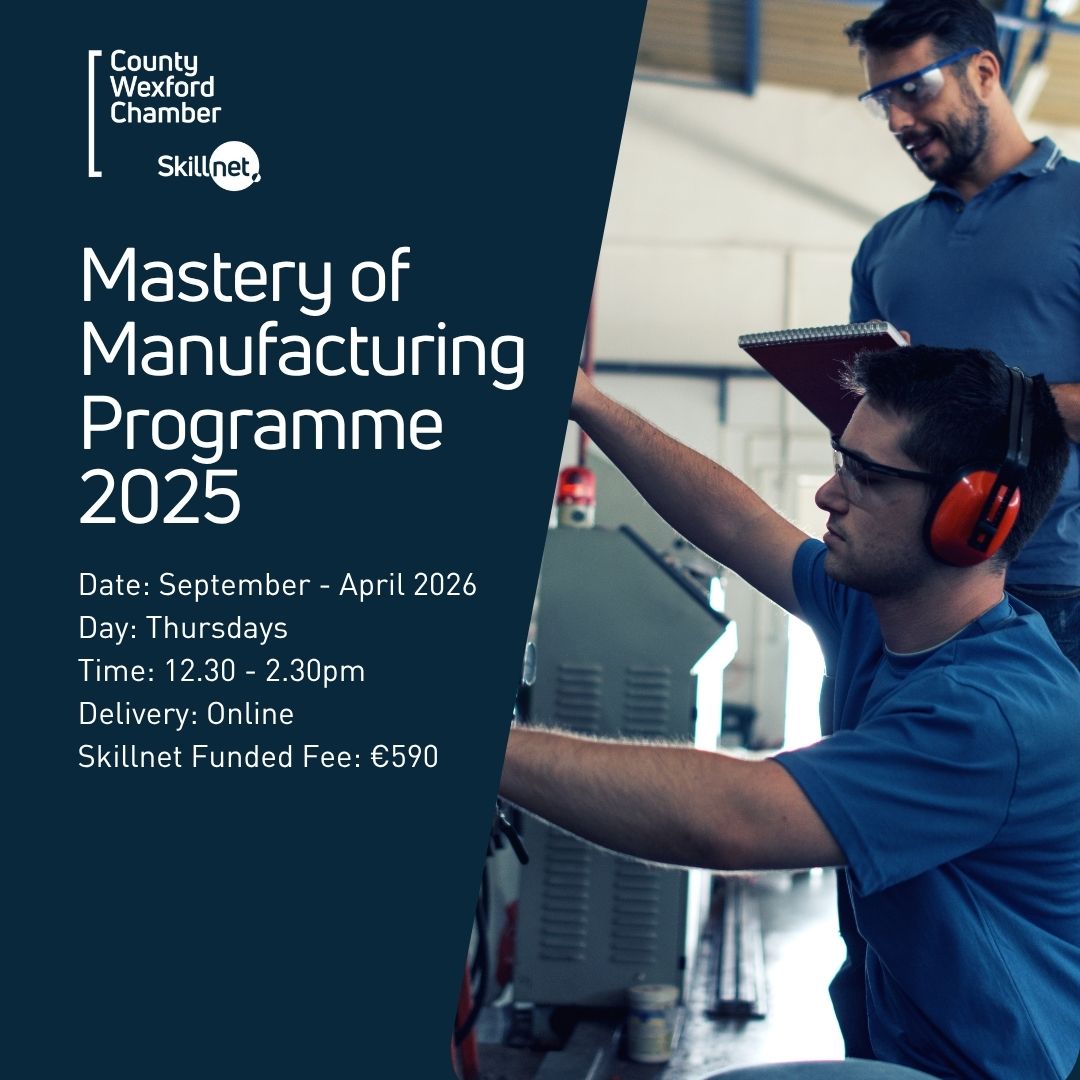 The Aspire Training Academy: Mastery of Manufacturing Programme – Starting 25th September 2025 – €590 PP Skillnet funded fee