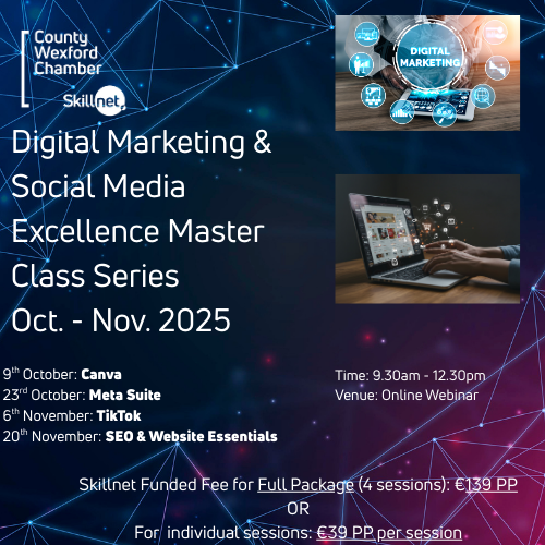 Digital Marketing & Social Media Excellence Master Class Series: Individual sessions or bundle of 4 – Oct & Nov. 2025