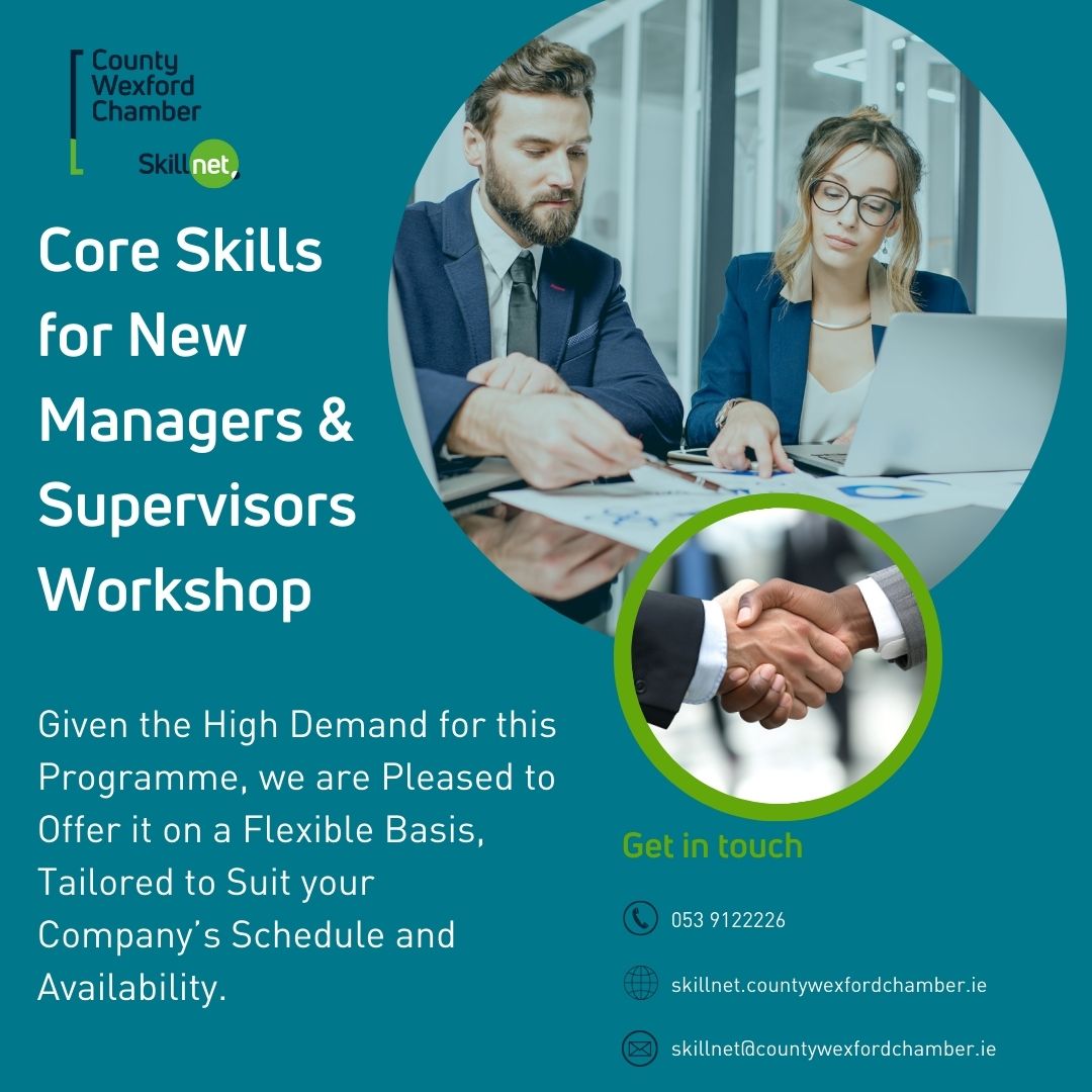 Core Skills for New Managers and Supervisors Workshop. Due to high demand, we are pleased to offer this course at a time that best suits your company’s schedule.