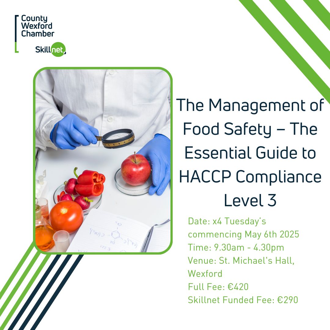 The Management of Food Safety – The essential guide to HACCP Compliance Level 3 – Tuesday’s x4 commencing 6th May