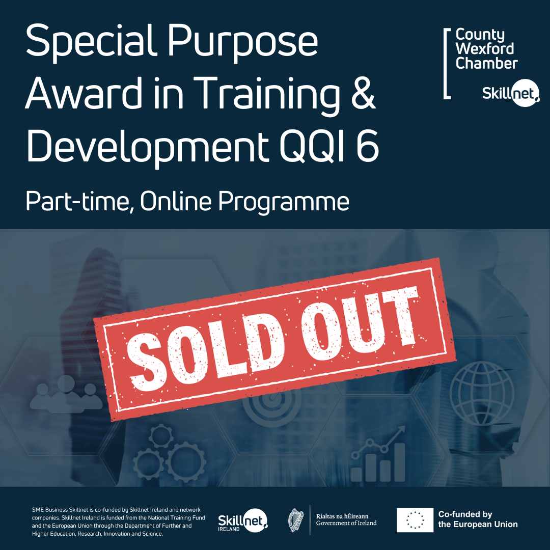 Special Purpose Award in Training & Development QQI 6 – 6 day Online programme: Commencing 29th January 2026 SOLD OUT!