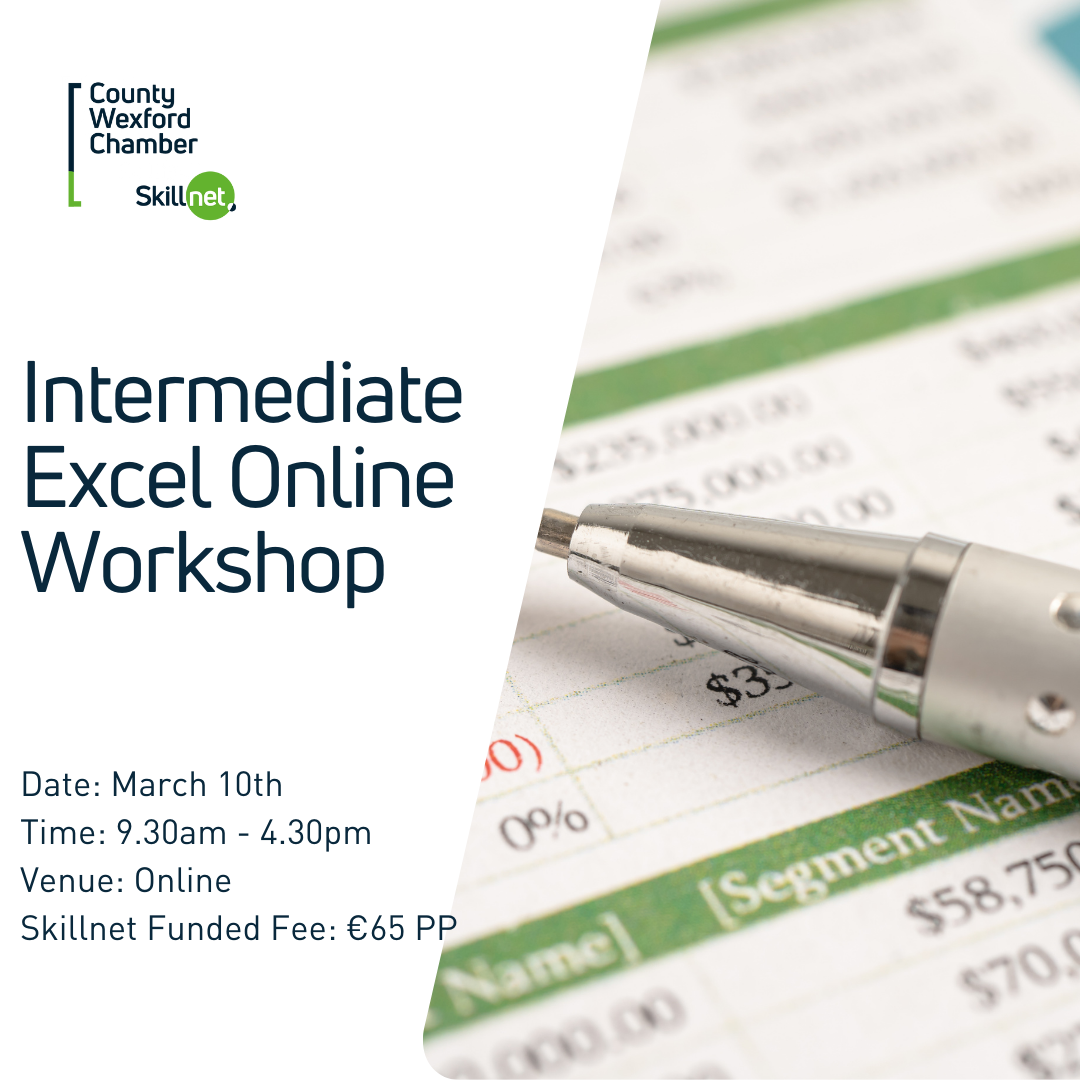 Intermediate Excel Online Workshop – 10th of March