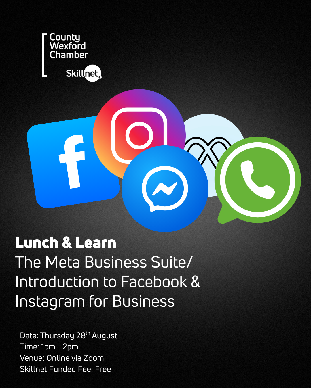 Free Lunch & Learn Introduction to Facebook & Instagram for Business / Meta Business Suite Workshop – 28th August