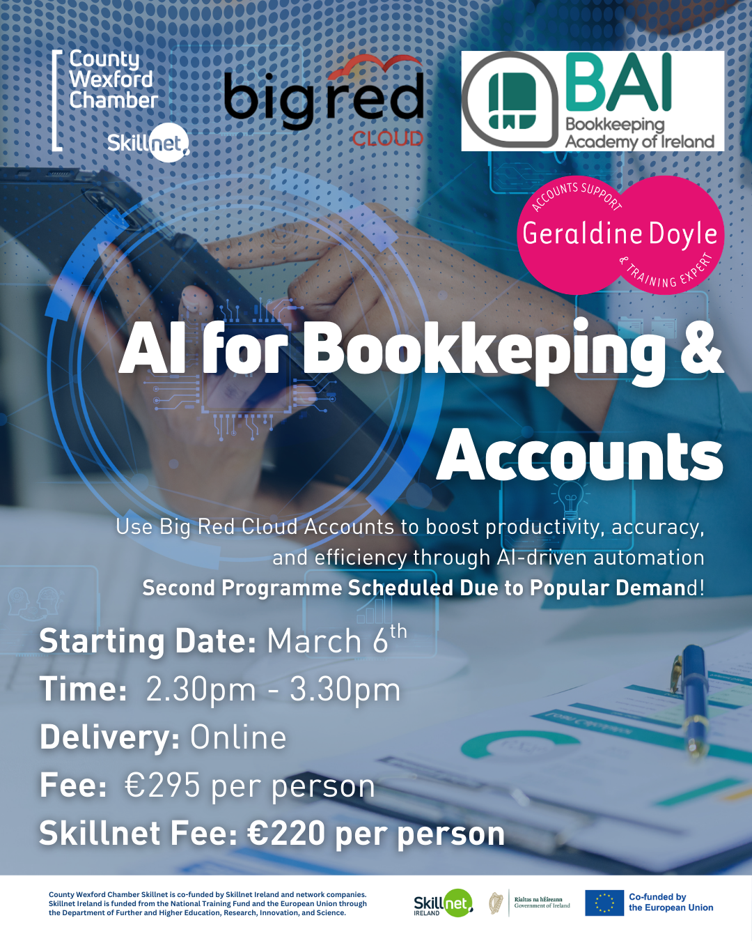 Automation and AI in Accounts, AI for Bookkeeping & Accounts,  ONLINE, starting March 6th! Second Course running due to popular demand !