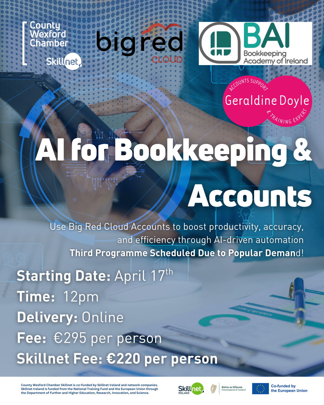 Automation and AI in Accounts, AI for Bookkeeping & Accounts,  ONLINE, starting April 17th! Third Course running due to popular demand!