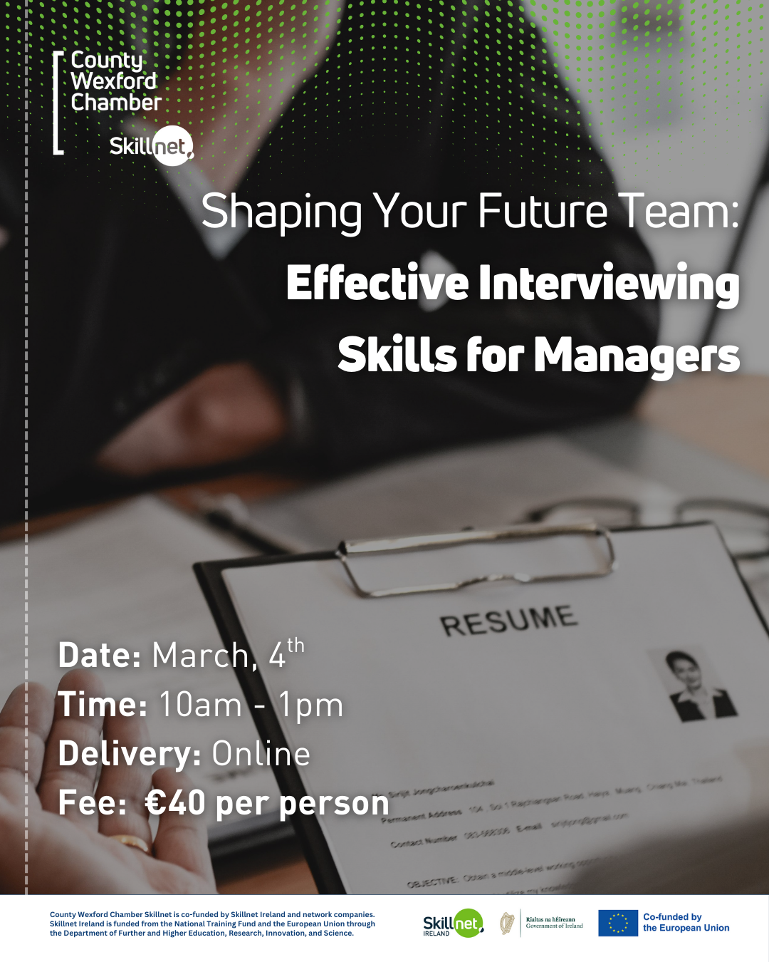 Shaping Your Future Team: Effective Interviewing Skills for Managers – March, 4th – ONLINE!