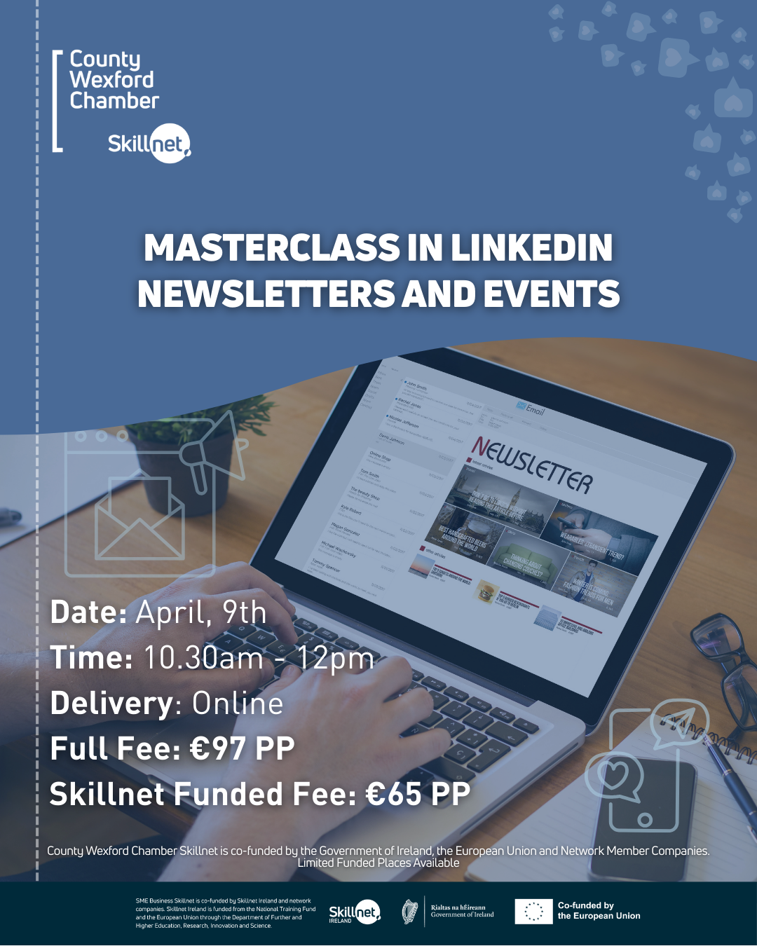 Masterclass in LinkedIn Newsletters and Events – April 9th – ONLINE!